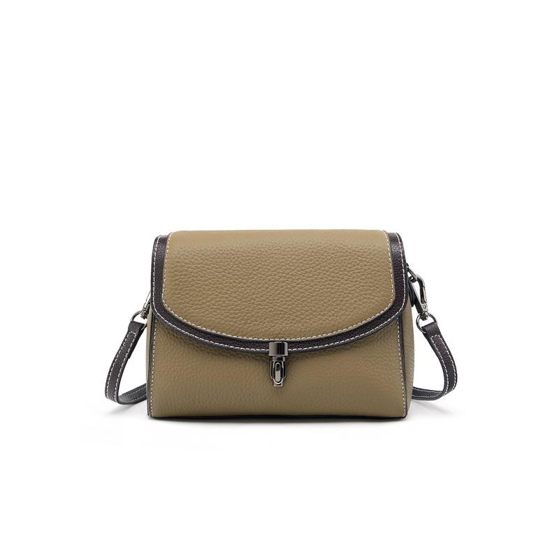 Niche Leather New Small Square Bag First Layer Cowhide Versatile Portable Women's High-end Single Shoulder Messenger Bag Bag Women