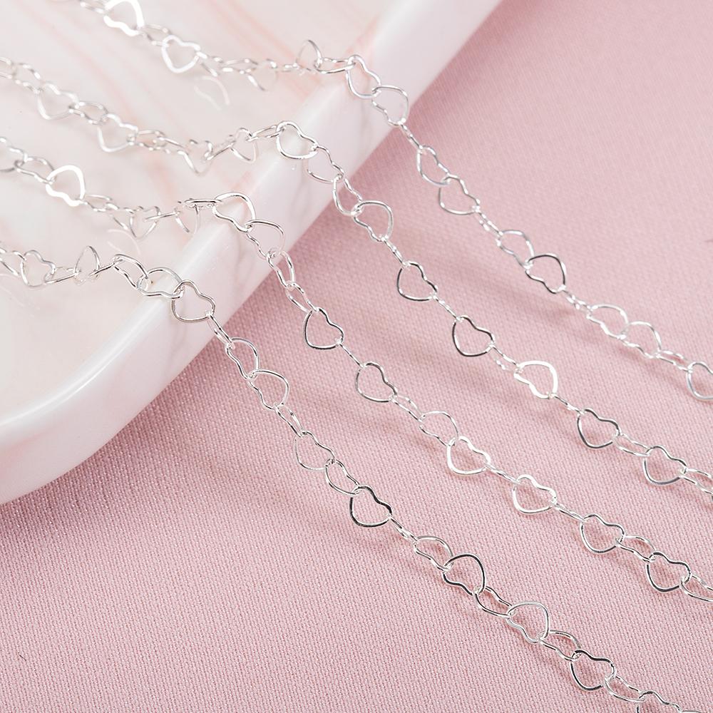 

5Meters 1Meter 3mm Necklace Love Heart Chain Silver Gold Copper Link Chains Bracelet for Jewelry Making DIY Components Handmade 1meter