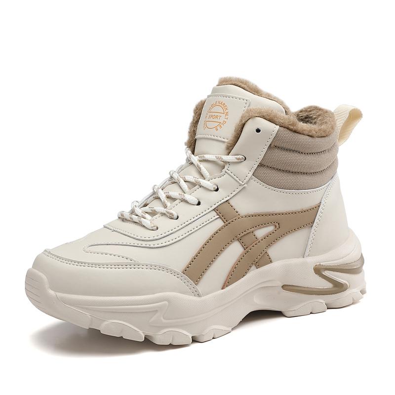 Fashion Women's High-top Boots Plush Snow Boots Warm Cotton Shoes Outdoor Non-slip Sneakers Waterproof Sports Shoes