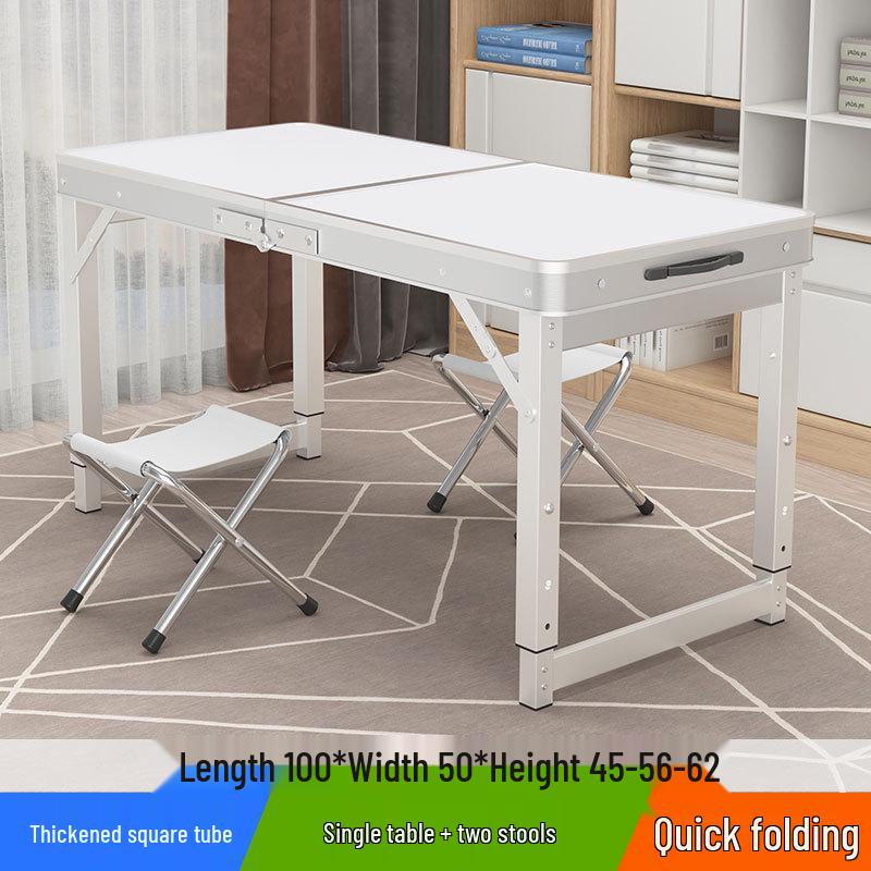 Portable Foldable Aluminum Camping Table and Chairs for Outdoor, Night Market, and Picnic Use