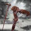 Lion Brown Wooden Fashion Walking Stick Decorative Vampire Cospaly Party Wood Walking Cane Halloween Mace Wand Crosier 93cm