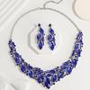 Crystal Necklace Earrings Party Wedding Accessories Indian Bridal Costume Jewelry Gift