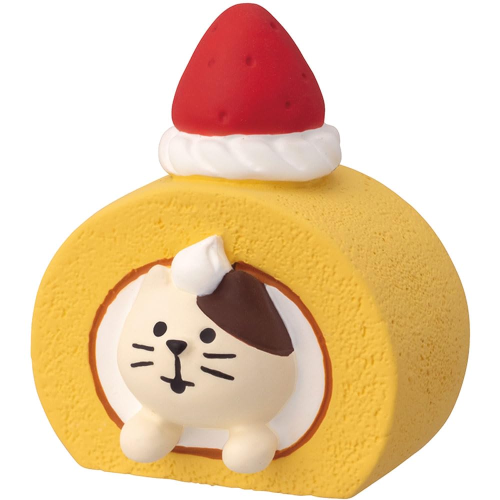 Decore Roll Cake with a Cat and Creamy Whipped Cream, Approx. 36 X 36 X 42mm (ZCB-90896)