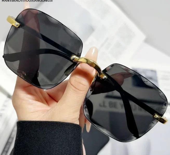 Frameless Cut Edge Sunglasses New Summer Sun Visors Women's Transparent Multi-color Lenses UV400 Women Sunglasses