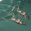 Elegant Exquisite Geometric Artificial Amethyst Pendant Earrings Women Gorgeous  Banquet Party Jewelry Accessories Gifts