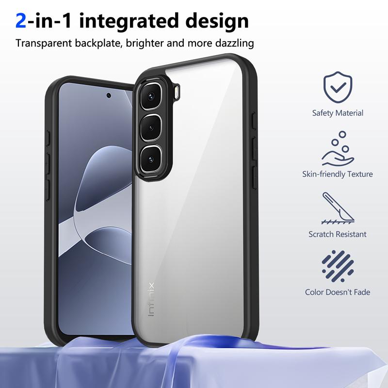 Průhledný silikonový kryt pro Infinix Hot 60 Pro Plus 60i Hot60 Hot60i PC zadní část TPU nárazník Nárazuvzdorné průhledné pouzdro na telefon kryt