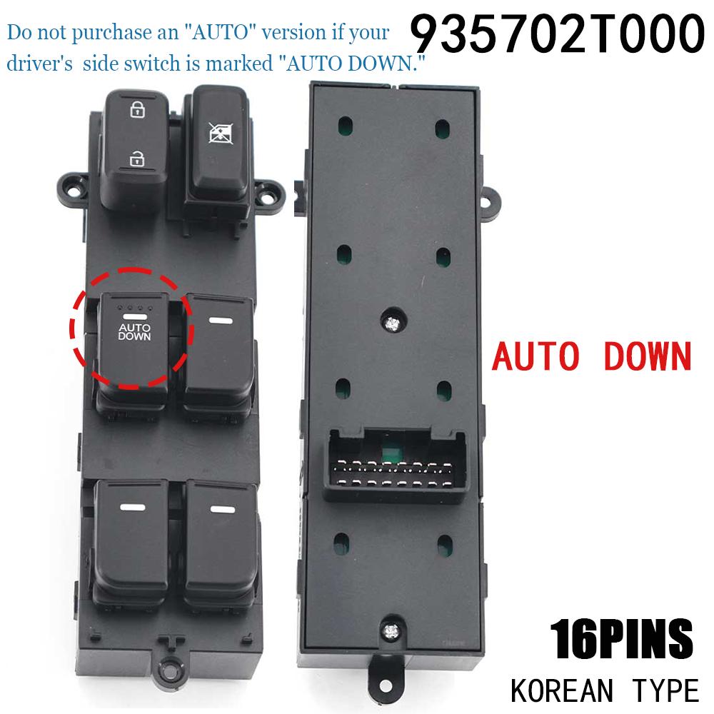 Master Power Window Switch 935702T510 935702T530 93570-2T510 For Kia Optima K5 2011-2015 2/4 AUTO Car Windows Spare Parts 93570-2T000