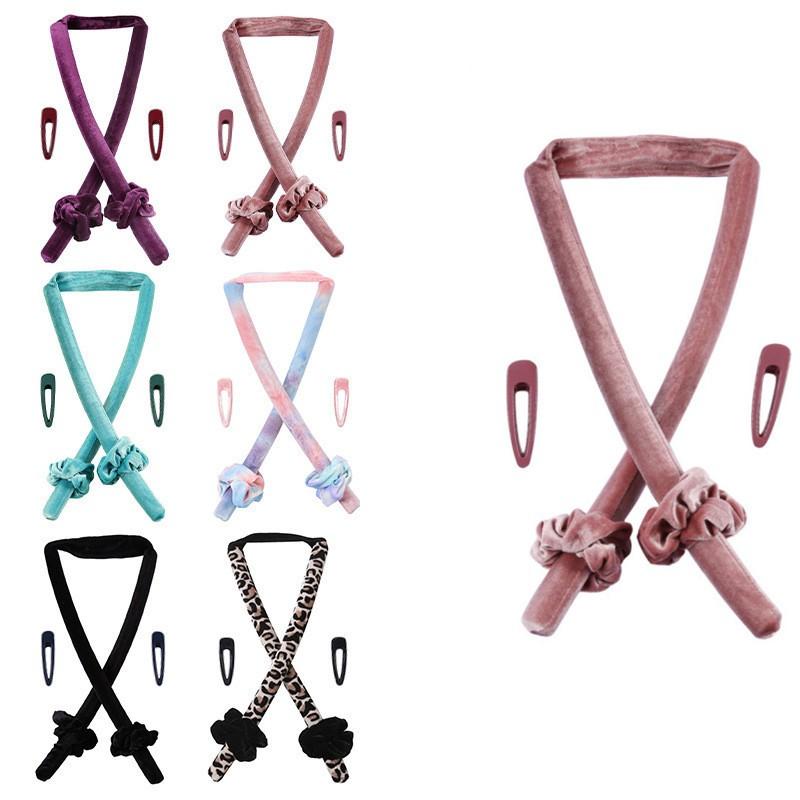 EVA Big Wave Curling Wand No Heat Microfiber Super Plush Heatless Curling Iron Lazy Curling Wand Heatless Curls Rollers Ribbon