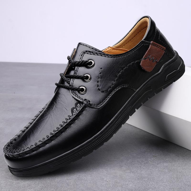 Fashion Genuine Leather Outdoor Hiking Shoes Breathable Casual Shoes for Men Elegant Brown Men's Driving Shoes Handmade Walking Loafers