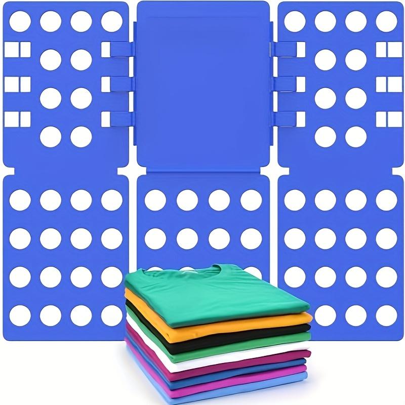 Blue Plastic Shirt & T-Shirt Folder Organizer with Multiple Compartments - 26.16x22.61x3.05 Cm Space-Saving Clothes Folding Board for Wardrobe