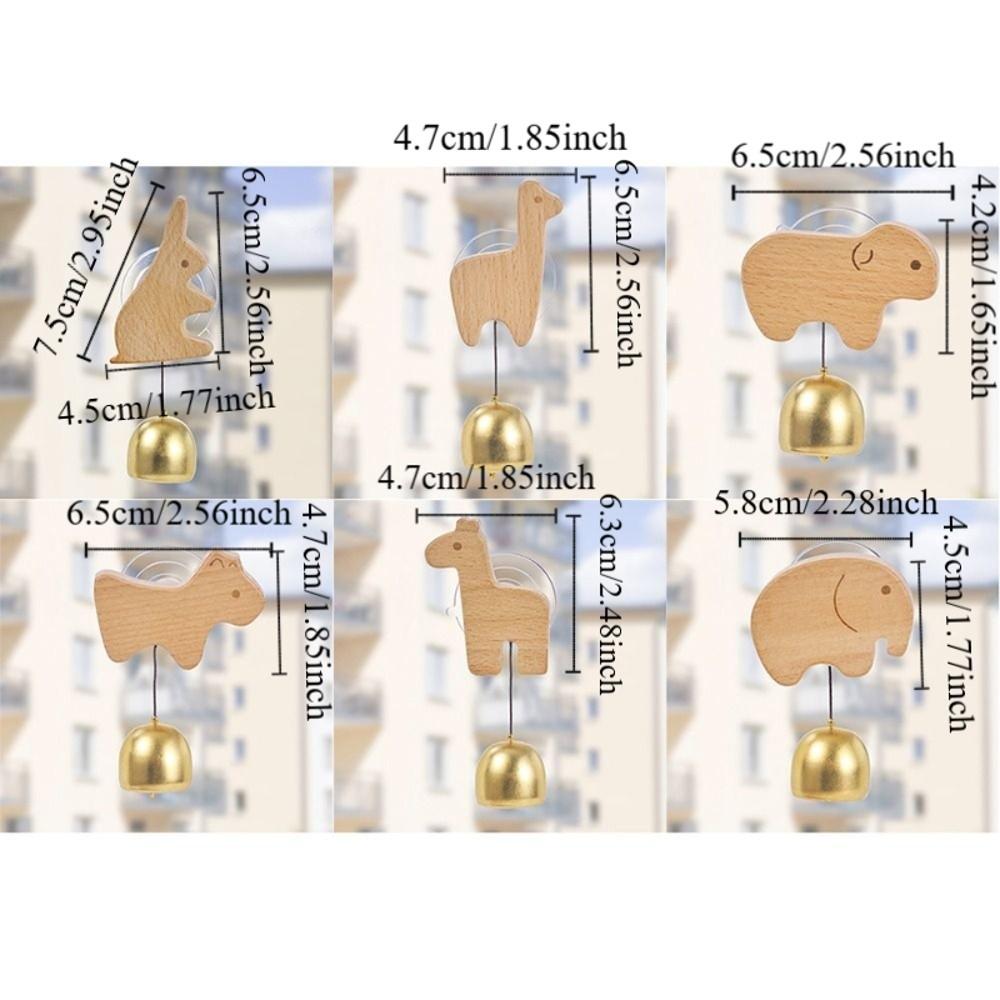 Suction Cup Animal Shaped Wind Chime Brass Collision Bell Entry Reminder Bell Pendant  Front Door