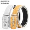 Men'S Belt Business Alligator Pattern Automatic Buckle Belt Light High-End Cowhide Belt