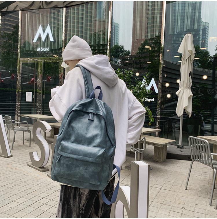 Large Capacity PU Leather Backpack - Unisex Casual Travel & College Bag