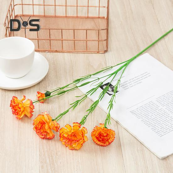 Artificial Flower 1 Branch Realistic Easy Care 5 Forked Beautiful Romantic Wedding Artificial Carnation Party Supplies