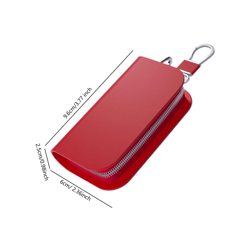 Leather Car Key Fob Holder Organizer Pouch Split Luxury Anti-Theft Remote Entry Smart Fob Case Bag With Zipper for Women Men