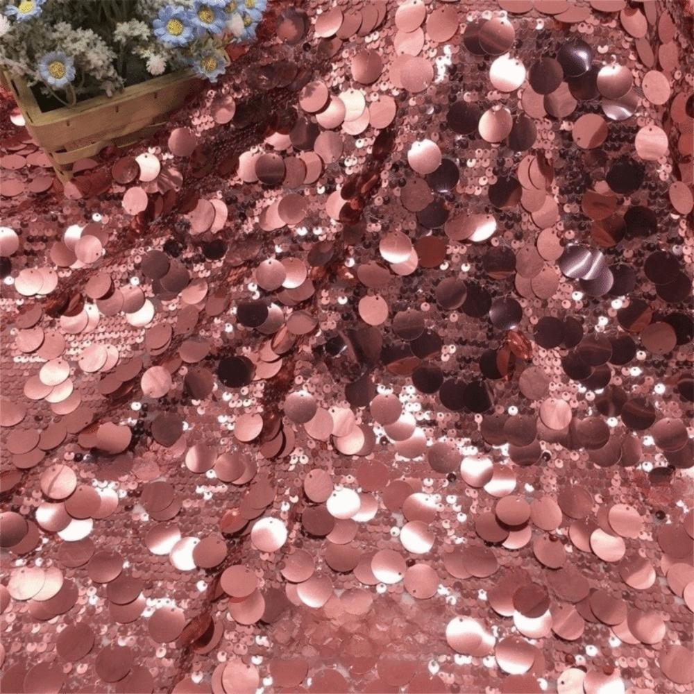 1 Yard/Width 130cm Circular Sequin Fabric Large Embroidered Stage Costume Fabric Mesh Bottom Wedding Dress Fabric