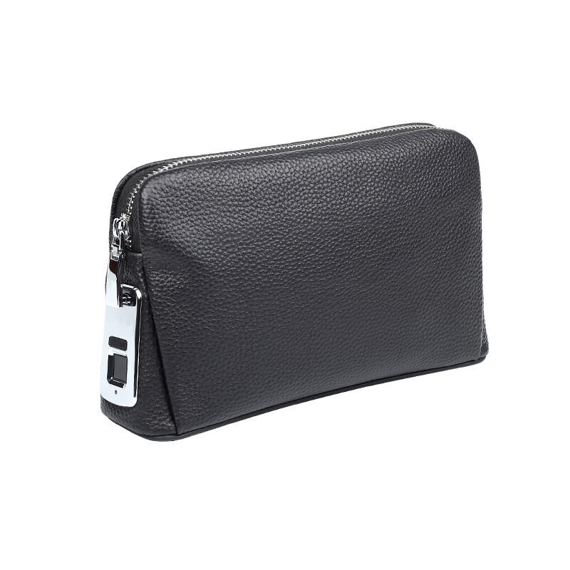 SCHWARZETIENNE Men s Genuine Leather Fingerprint Lock Business Clutch