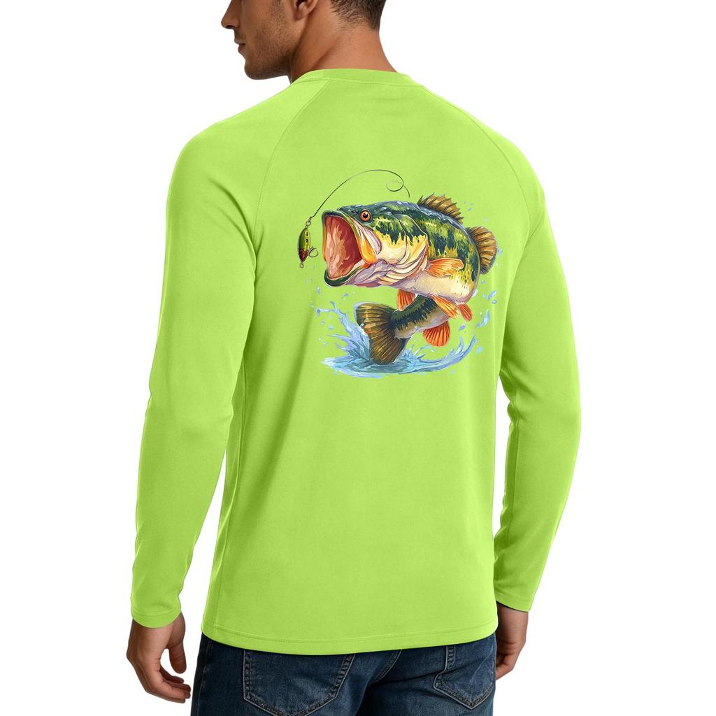 Men Long Sleeve 50 Plus Sun Shirt Quick Dry Lightweight Stretch Outdoor Fishing Athletic Top