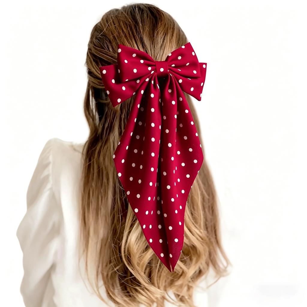 women's polka dot bow hair clips, fashionable cute hair accessories for the back of the head, suitable for afternoon tea, Mother