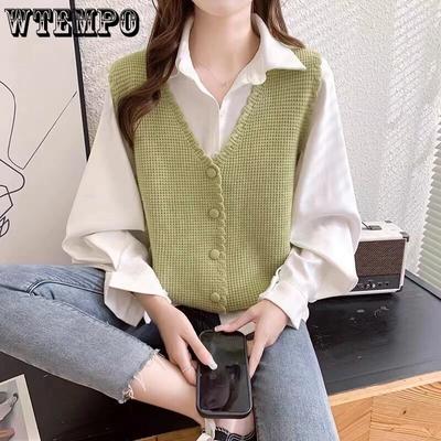 Women's Vest Knitted Vest Women's Autumn and Winter Pullover Sweater Sleeveless Sweater Casual Pullover Vest