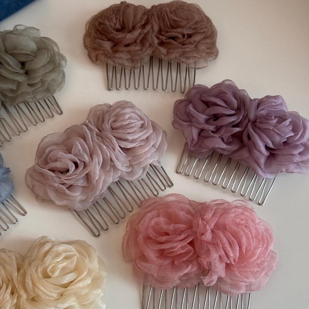 Mist Veil Rose Shadow Hair Comb: Elegant, Stylish Updo Accessory