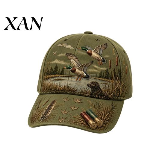 Cappello da Escursionismo con Visiera Curva, Cappellino da Baseball Vintage da Caccia, Cappello con Motivo Cane da Anatra, Traspirante, Assorbe l'Umidità, Regolabile, Regalo per Appassionati