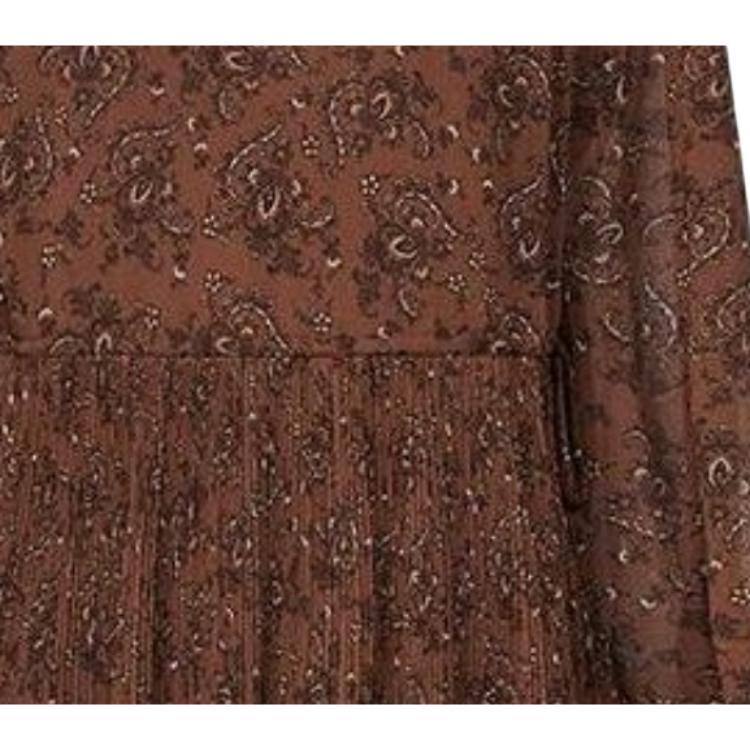 Uniqlo X Clare Waight Keller Collaboration Printed Chiffon Comfortable Pleated Long Sleeve Dress Women Dresses 462602-36