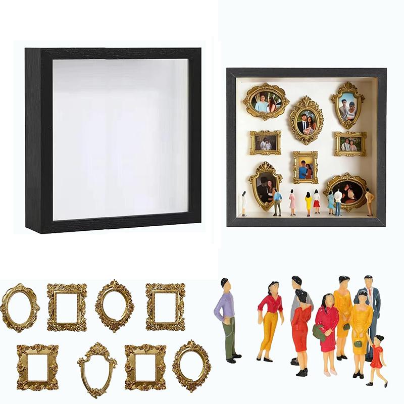DIY Мини-музей Силуэтная коробка – Отпразднуйте свои уникальные воспоминания стильно Персонализированный DIY Фоторамка-витрина для семейных воспоминаний