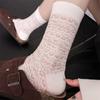Pure Cotton Socks for Women, Thick and Warm Mid-calf Socks for Autumn and Winter, Double-needle and Double-loop Piled-up Long Socks