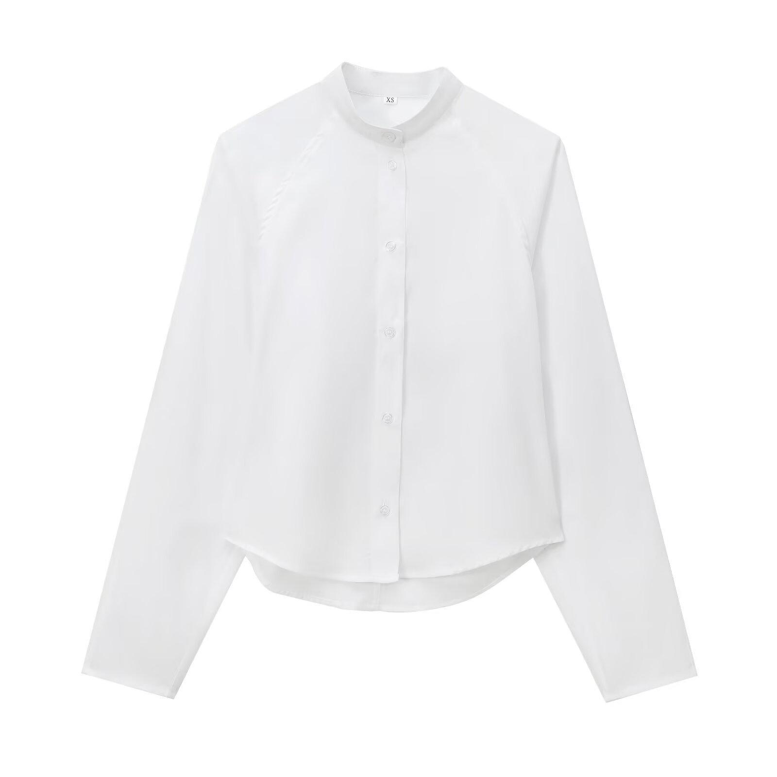 

Elegant White Long Sleeve French Button-Down Shirt - High-End, Simple, and Versatile Fashion. Extra Small белый