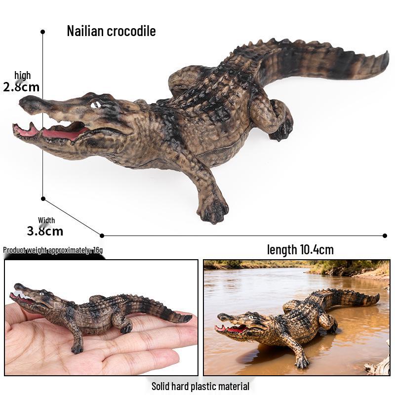 Crocodile Animal Model Toy: Caiman, Gharial, Nile Crocodile, Wild Boar, Deinosuchus - Kids' Educational Ornament