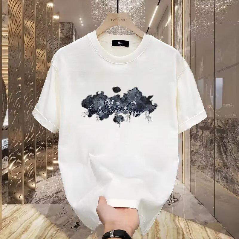 High-end American Fashion Brand Short Sleeve T-shirt Men 2025 Summer New Crewneck Printed T-shirt Loose Casual Top