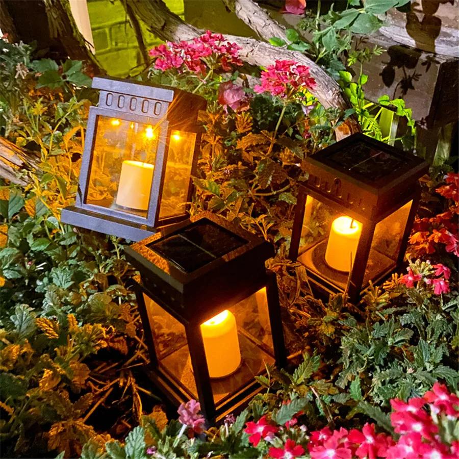 Outdoor Solar Palace Lantern – Hanging & Floor Atmosphere Candle Light for Lawn Landscape, Yard Garden Decor