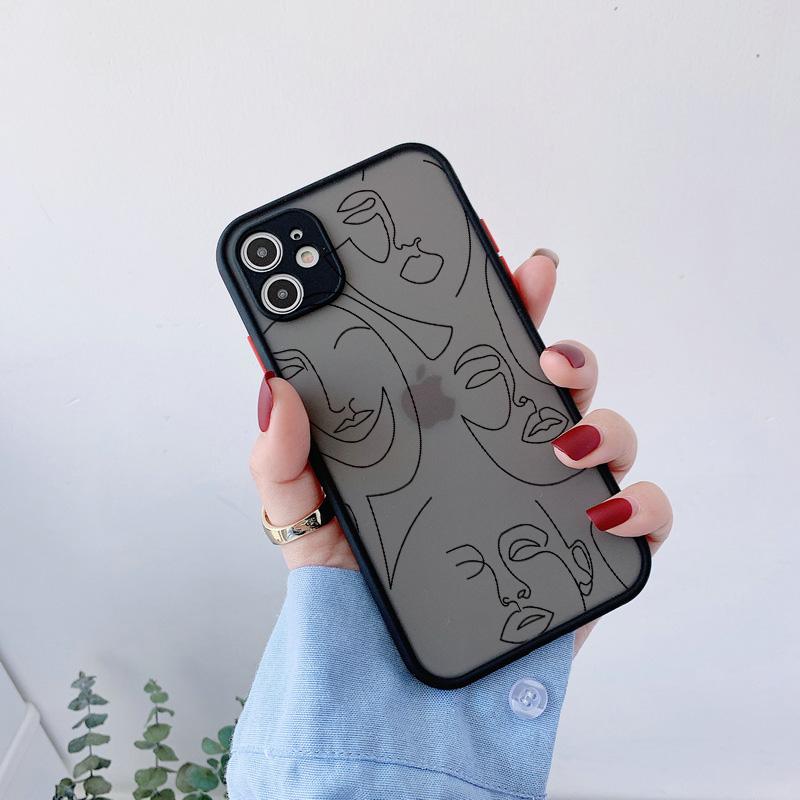 Funny Abstract Art Lines Fashion Phone Cases Cartoon Women Cover For Iphone 15 14 7 8 Plus XR XS XS 15 11 14 12 13 Pro Max Coque