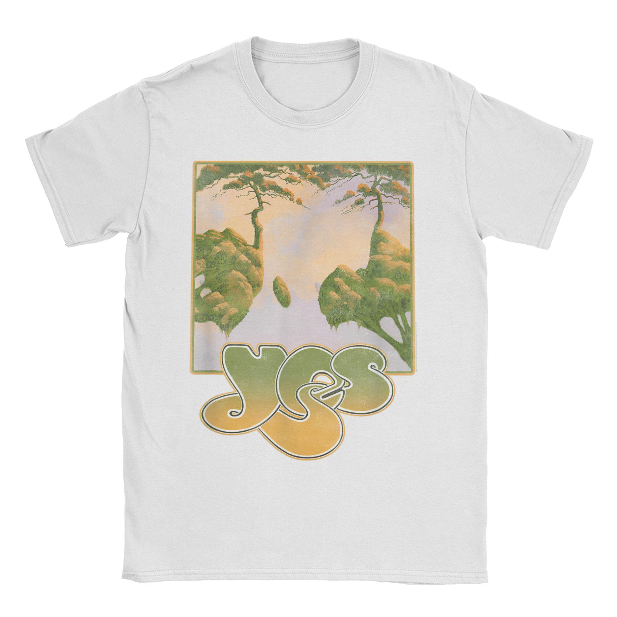 

Мужские Женские Футболки Близко к Краю Yes Группа Юмор Футболка из Чистого Хлопка с Коротким Рукавом Легенда Рок-Музыки Футболка С Круглым Вырезом Топы 4XL