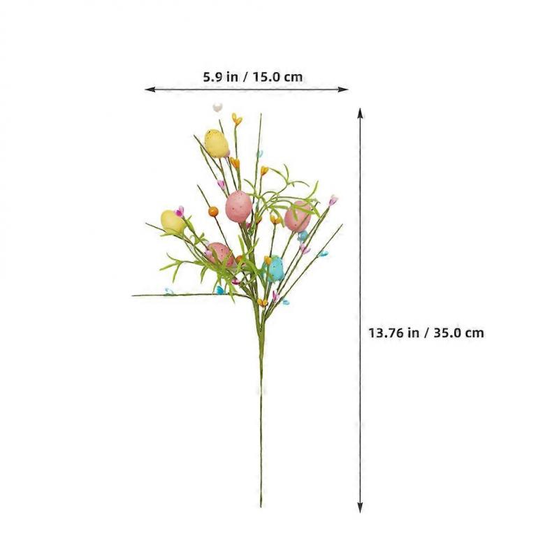 Spring Artificial Flowers for Vase Filler 2Pcs Easter Egg Floral Picks