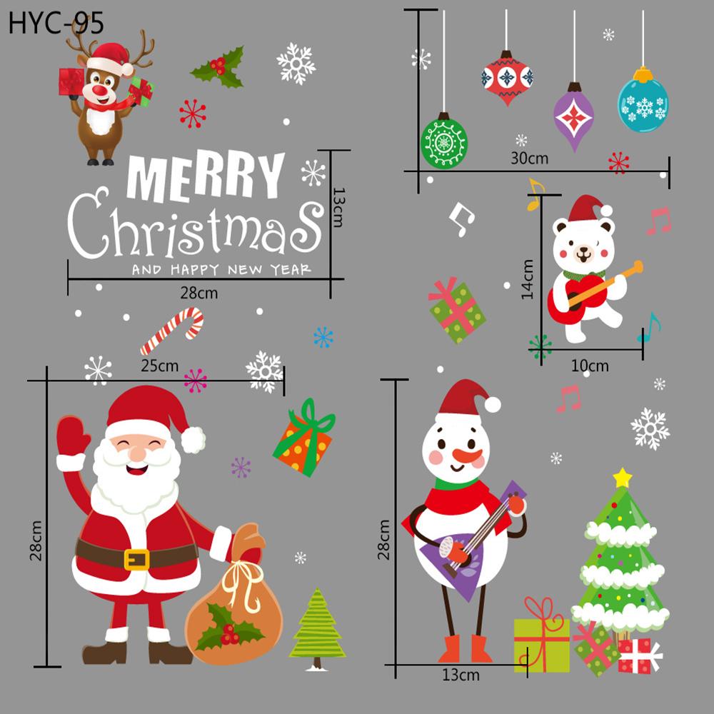 Christmas Window Sticker Xmas Glass Window Decor Snowman Snowflake Electrostatic Wall Sticker New Year Birthday Party Decoration