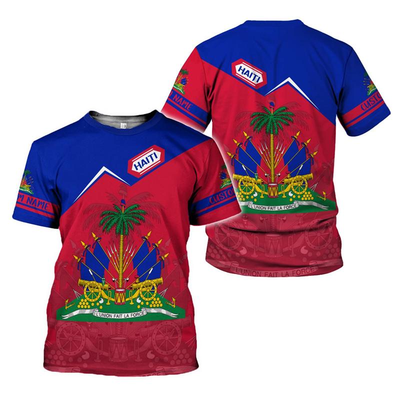 Fashion Haiti Flag T Shirt For Men Women 3D Printed Haitians Pride T-shirt Summer Short Sleeves Tops Crew Neck Tee Shirts