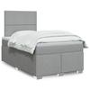 VidaXL Bed Base with Slatted Base and Mattress Light Grey 120x190 Cm Fabric 3290420