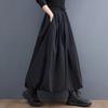 Dames Maxi Rok Zakken Pof Rokken Dames Casual Elastische Taille Vetersluiting Hoge Taille Geplooide A-lijn Rok