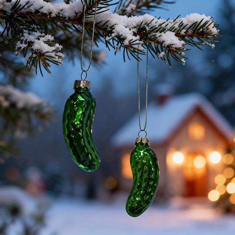 Glass Cucumber Christmas Tree Hanging Ornament for Home Bedroom Living Room Decor 7