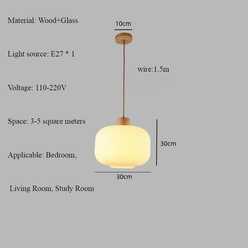 Japansk Stil Tre Restaurant Pendellampe Nordisk Minimalistisk Krem Gjestgiveri Bar Disk Soverom Sengegavl Glass Pendellampe