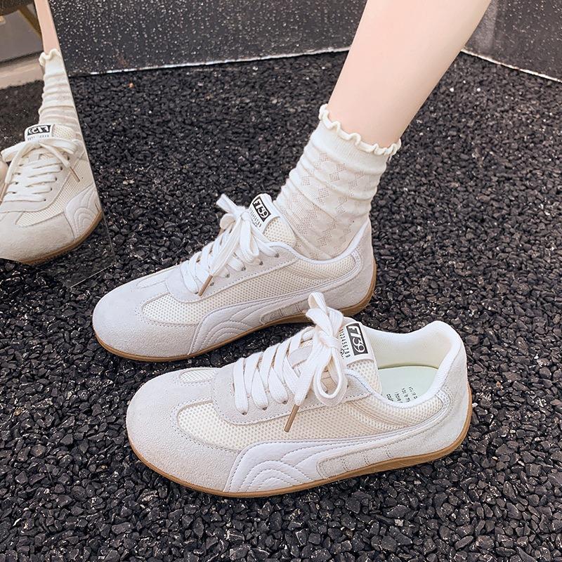New comfortable soft sole retro mandarin duck shoelaces casual sports women's leather flat baseplate shoes