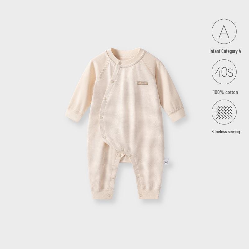 Unisex Pure Cotton Baby Long Sleeve Bodysuit for Spring & Autumn Outdoor Play
