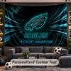 Wall Hanging Tapestry Custom NamePhiladelphia Eagles Pattern Personalized Printed Fabric Wall Decor