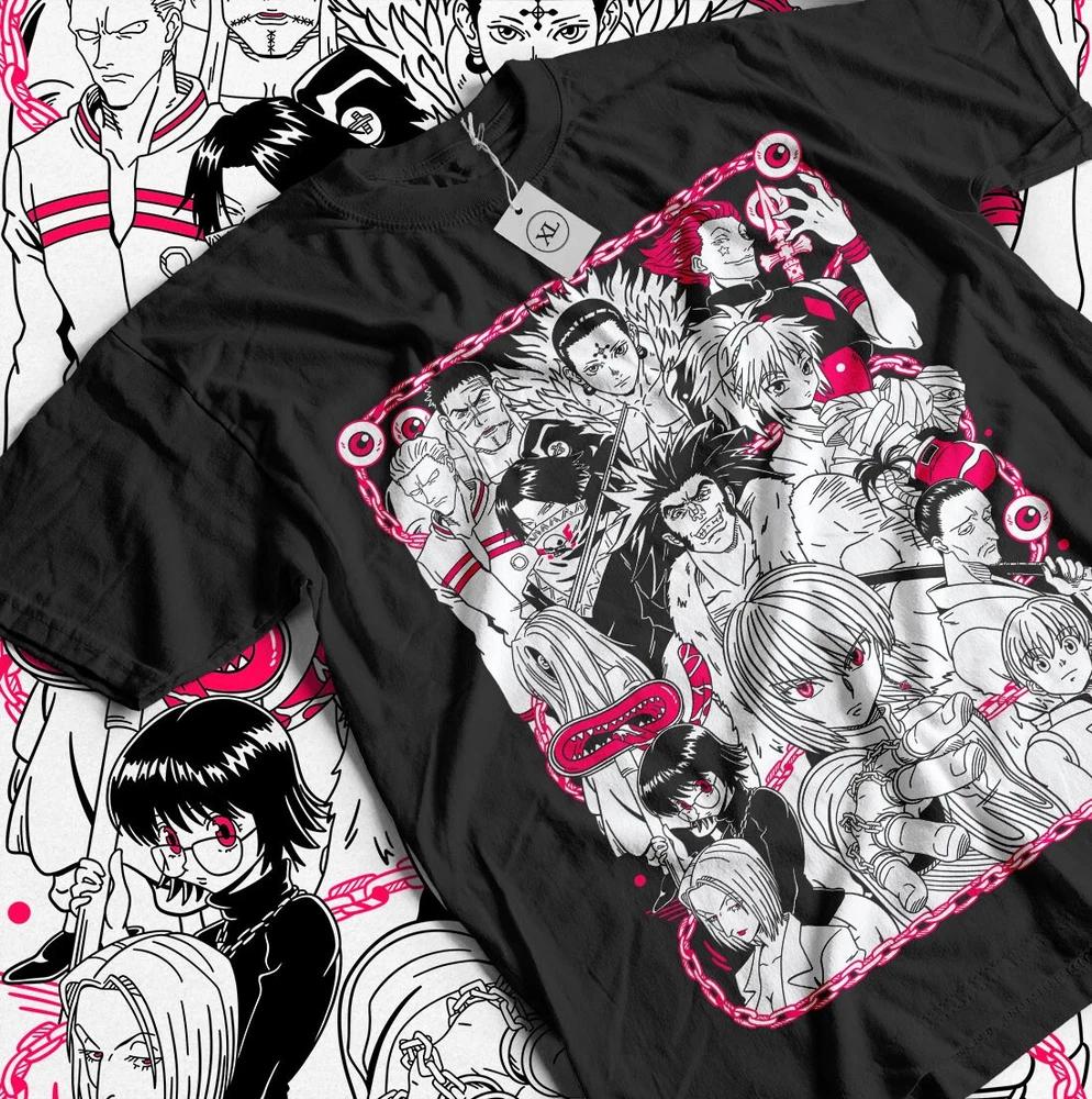 Anime Hunter X Hunter Kurapika Gon Hisoka Phantom Troupe Black Tshirt All Size S