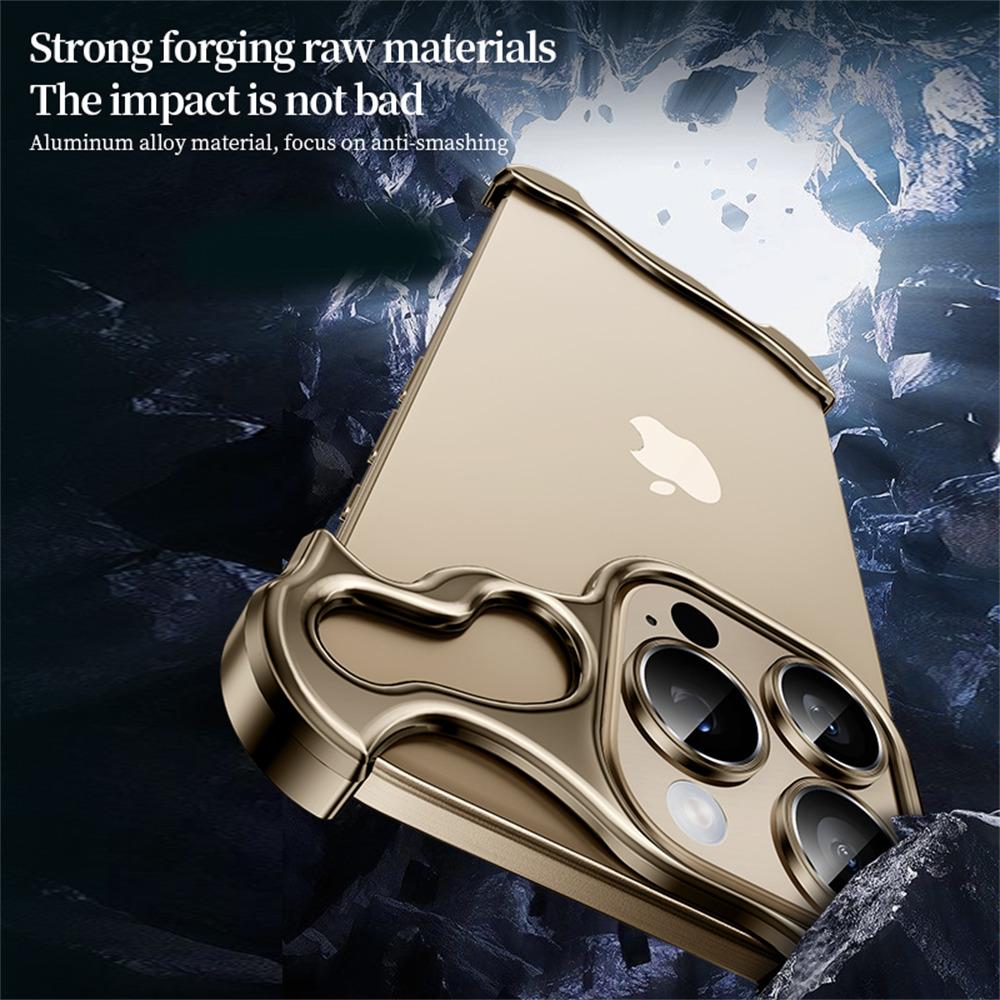 Nárazuvzdorný kryt pro iPhone 16 Pro Max, kovový bezrámečkový kryt s ochranou objektivu fotoaparátu