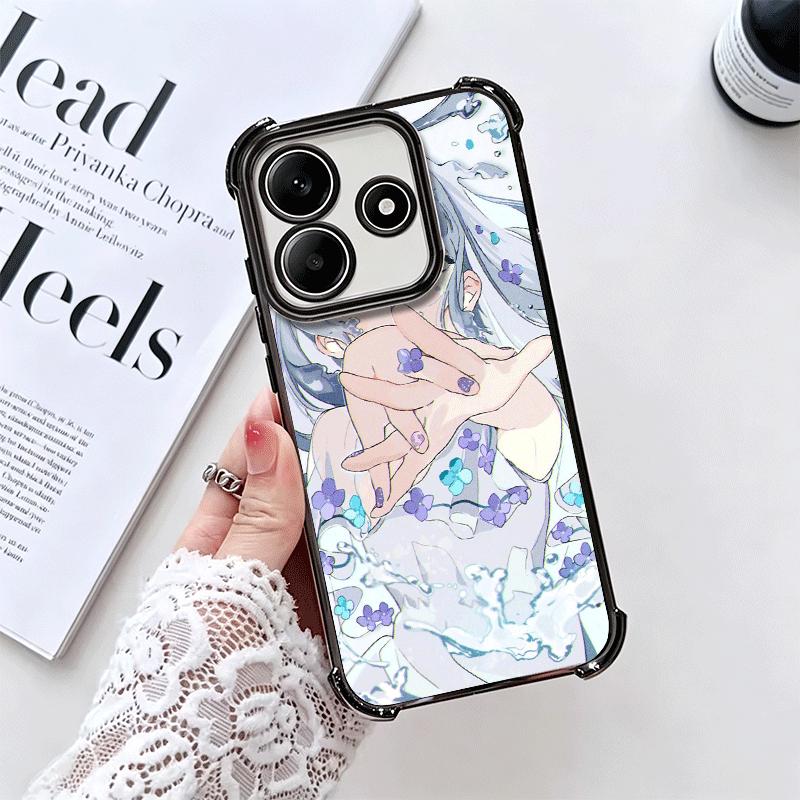 Anime Kwaii Mädchen Ins Stil Galvanisiert Handyhülle Für Xiaomi Redmi Note 14 15 Pro Plus 13 12 11 11S 11T 10 9S 9 5G Anti-Fall Airbag