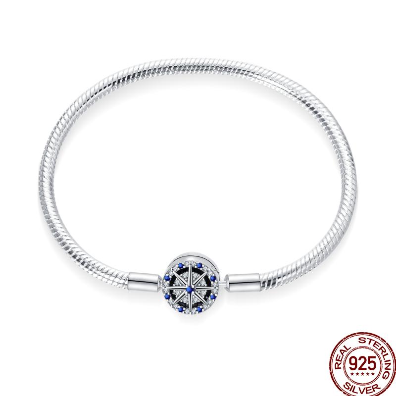 100% Silver Bracelet Fit Original Design Beads Charms DIY Jewelry Making Dazzling CZ Chain Bracelet For Women