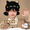 Cute cat ears star anise beret children autumn big head circumference showing face small painter hat duck tongue newsboy hat